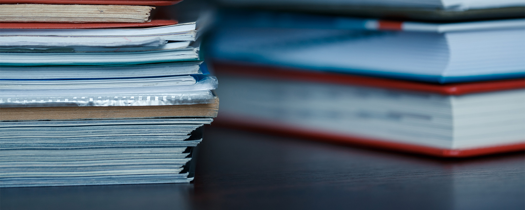 accounting books on desk